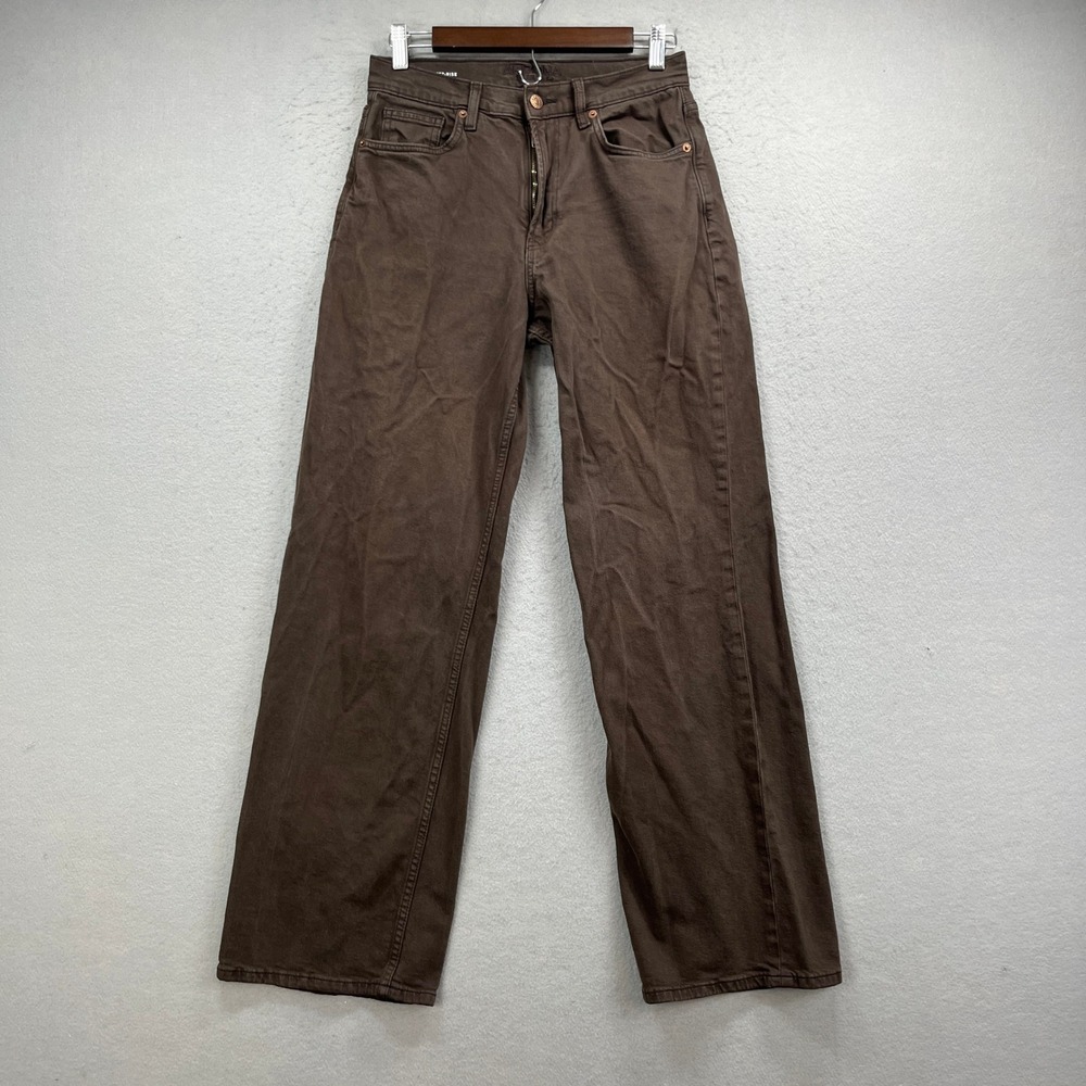 Arizona Skater Jeans Womens 7 Brown Denim Highest Rise Wide Baggy Skate Grunge